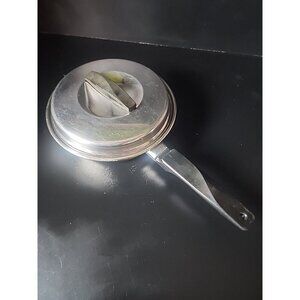 Vtg Flint Ware 7in Skillet Frying Pan Lid Stainless Steel Radiant Core USA #460